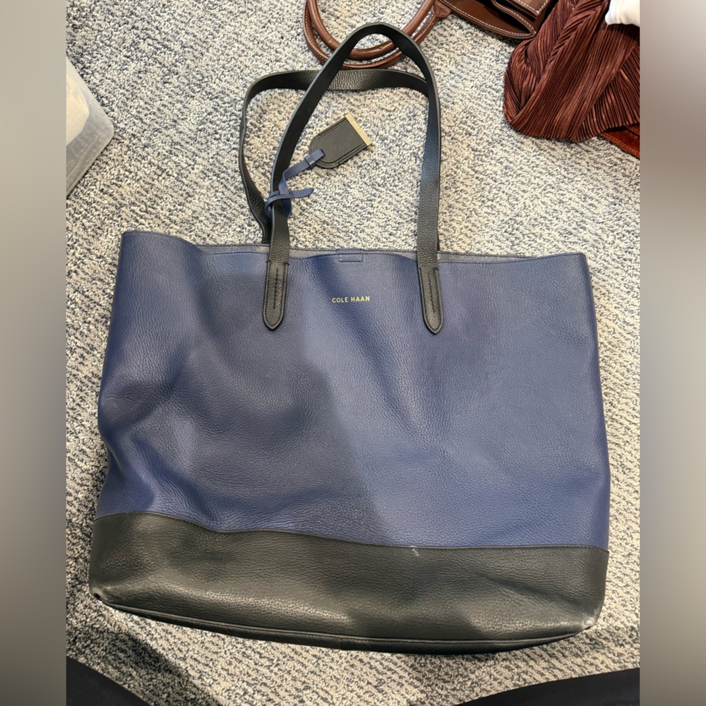 Cole Haan Blue and Black Women's Tote Bag